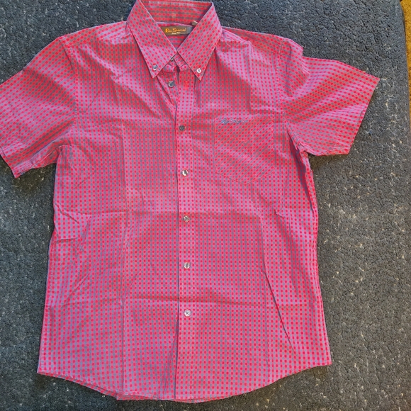 Ben Sherman Short Sleeve Button Down Gingham Shirt - Picture 8 of 12